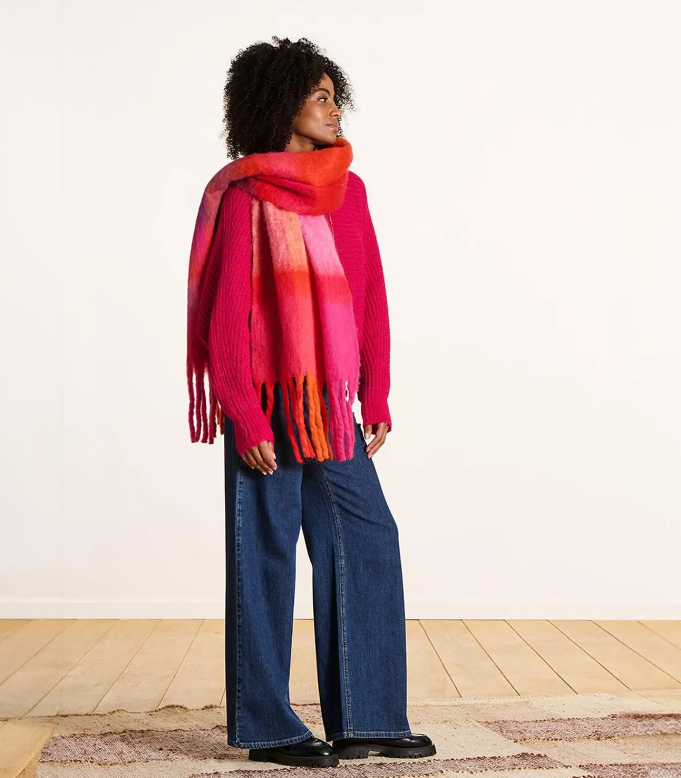 DAMES La Fée Maraboutée Roze geruite sjaal