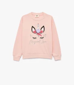 Kinderen Koton Roze Meisjes Unicorn Sweatshirt Lange Mouwen