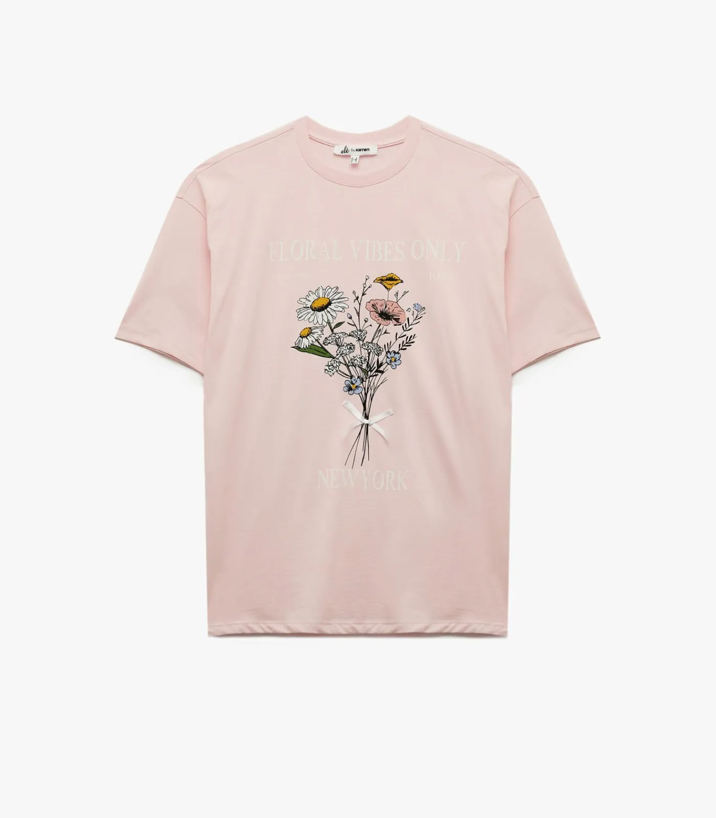 DAMES Koton Roze T-shirt Korte Mouwen Bloemenprint