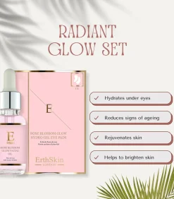 Hot Rozenbloesem Glow Gezichtsolie + Oogkussentjes Gezicht Sets
