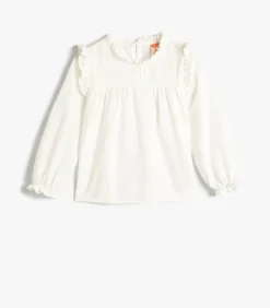 Clearance Ruche kraag Lange mouw Overhemd Kinderen Topjes & Hemdjes