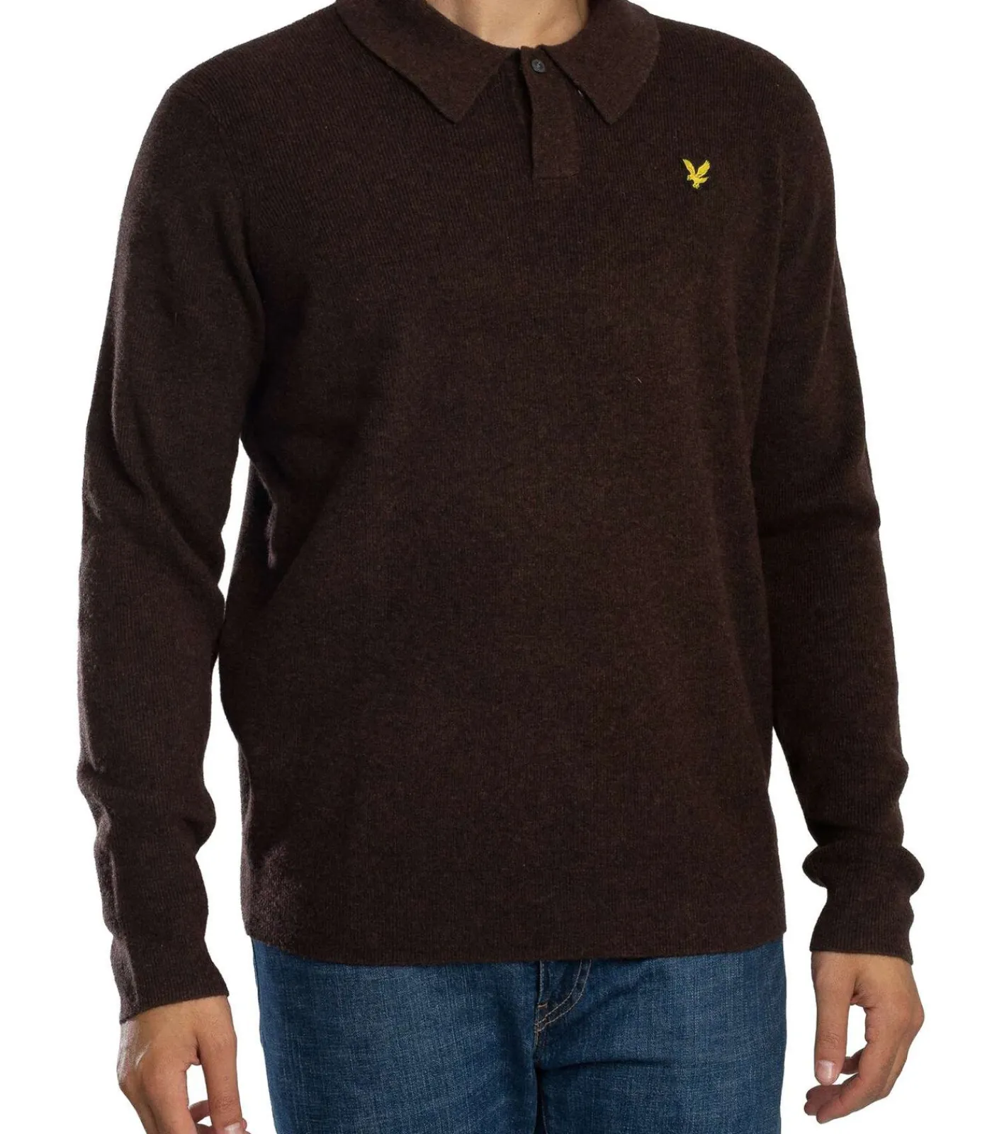 Heren Lyle & Scott Rugby Relaxed Poloshirt Van Lamswolmix