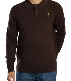 Heren Lyle & Scott Rugby Relaxed Poloshirt Van Lamswolmix
