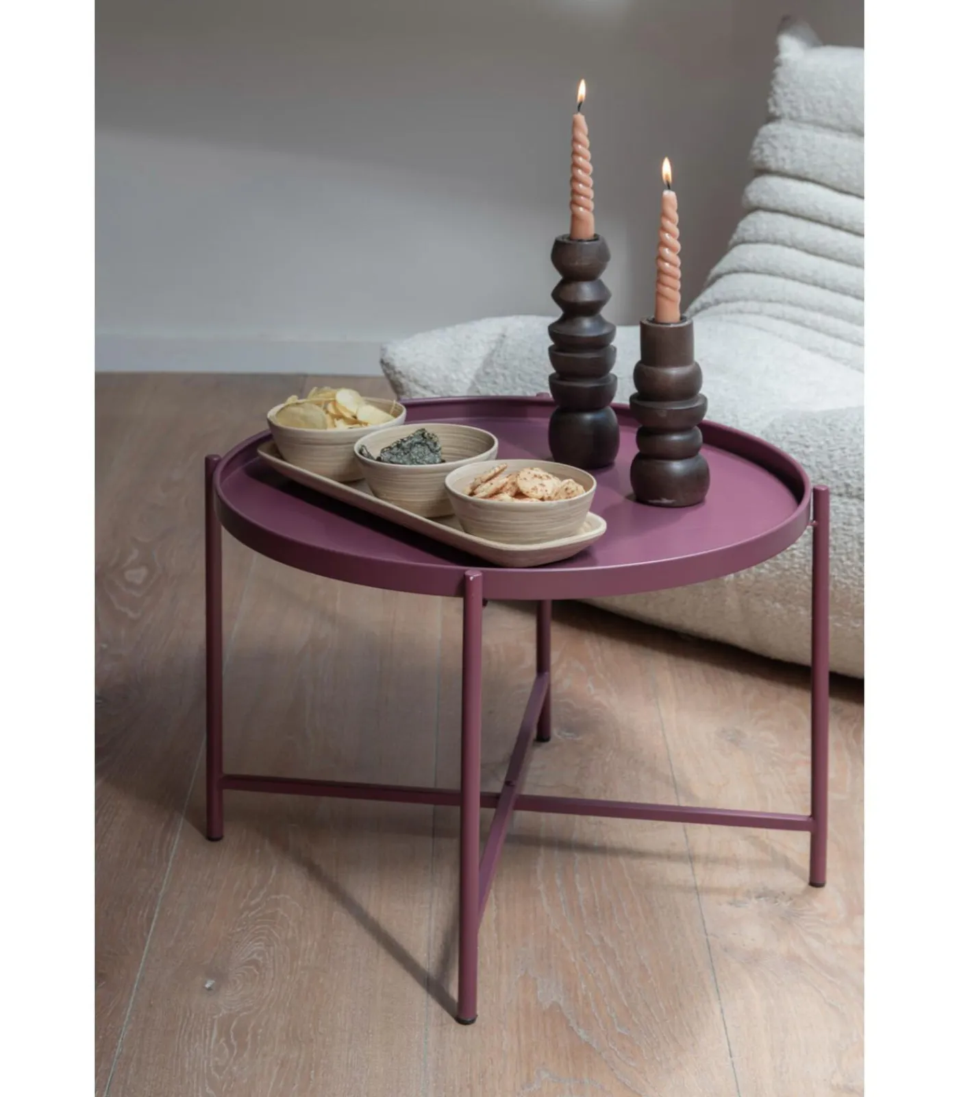 Leitmotiv Salontafel Meseta - Paars - 50x50x38.5cm