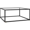 Discount Salontafel met gehard glas 80x80x35 cm zwart Tafels