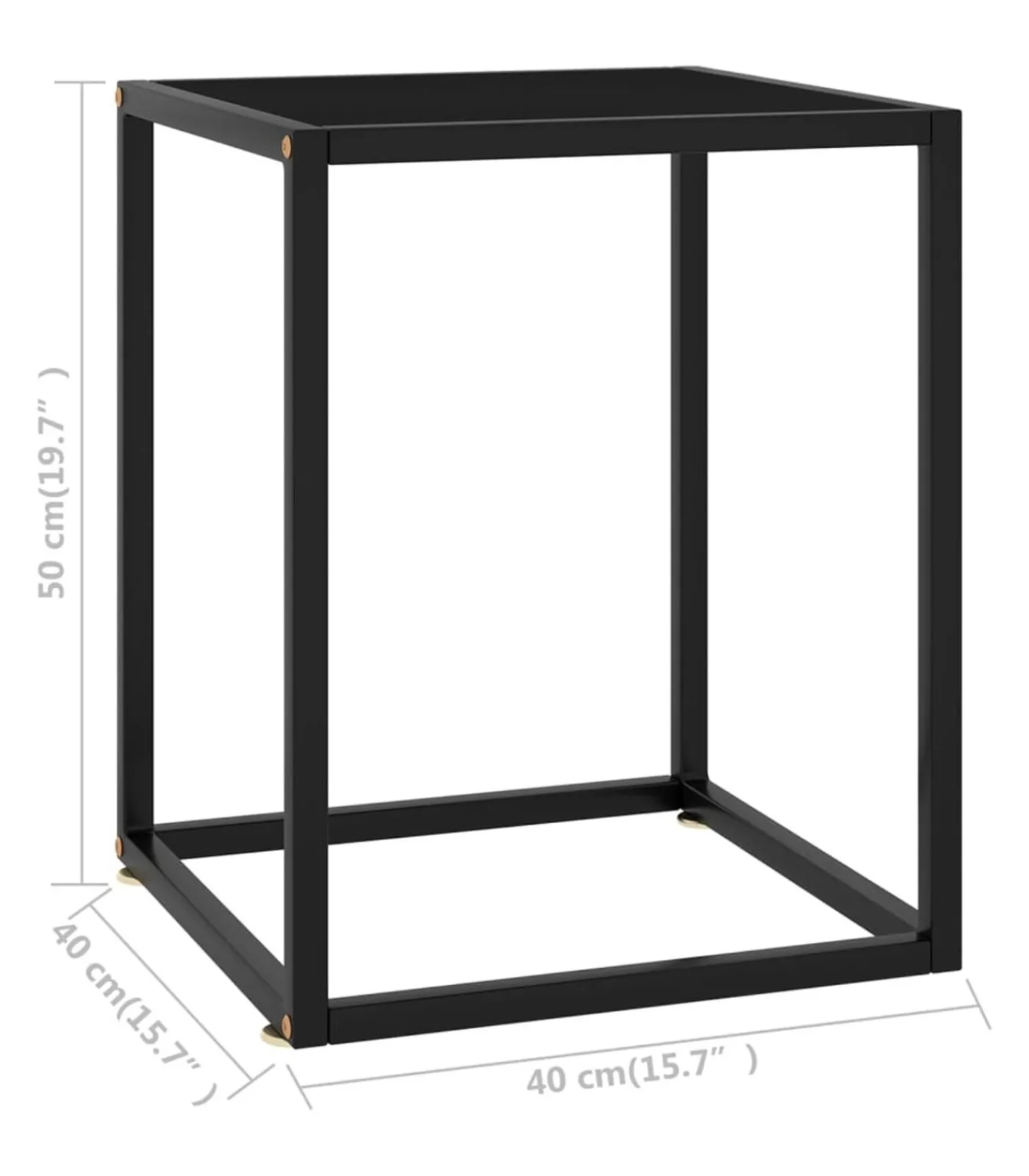 vidaXL Salontafel met zwart glas 40x40x50 cm zwart