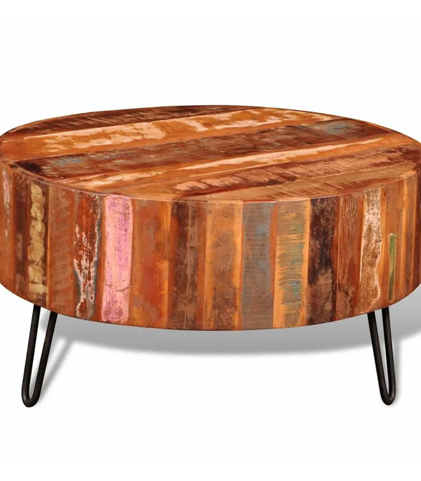 vidaXL Salontafel rond massief gerecycled hout