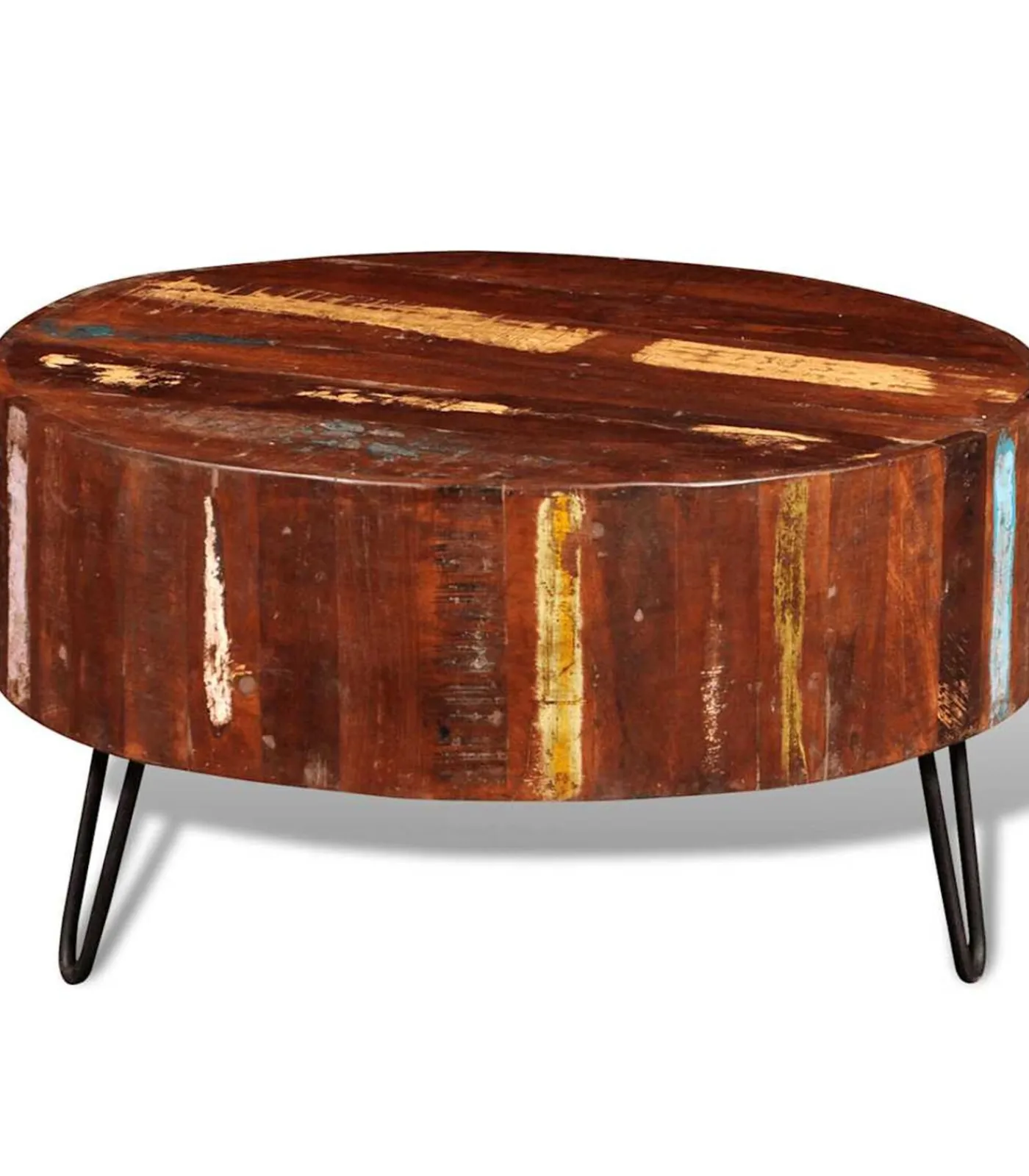 vidaXL Salontafel rond massief gerecycled hout