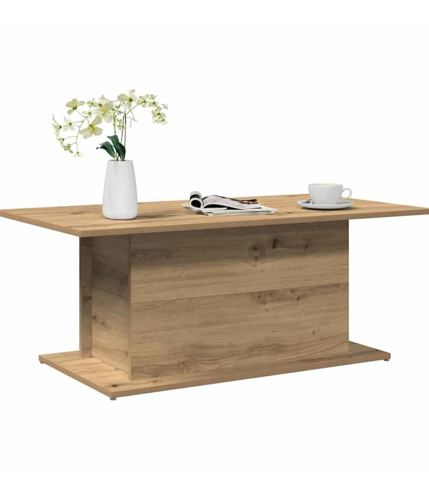 Best Salontafel 102x55,5x40 cm bewerkt hout artisanaal eikenkleur Tafels