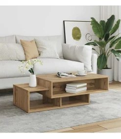 Best Salontafel 105x55x32 cm bewerkt hout artisanaal eikenkleurig Tafels