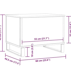 vidaXL Salontafel 60x44,5x45 cm bewerkt hout artisanaal eikenkleurig