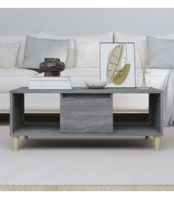 vidaXL Salontafel 90x50x36,5 cm bewerkt hout grijs sonoma