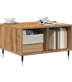 vidaXL Salontafel 60x50x36,5 cm bewerkt hout artisanaal eikenkleur