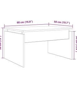 New Salontafel 68x50x38 cm bewerkt hout artisanaal eikenkleur Tafels
