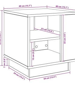 vidaXL Salontafel 40x40x43 cm bewerkt hout artisanaal eikenkleurig