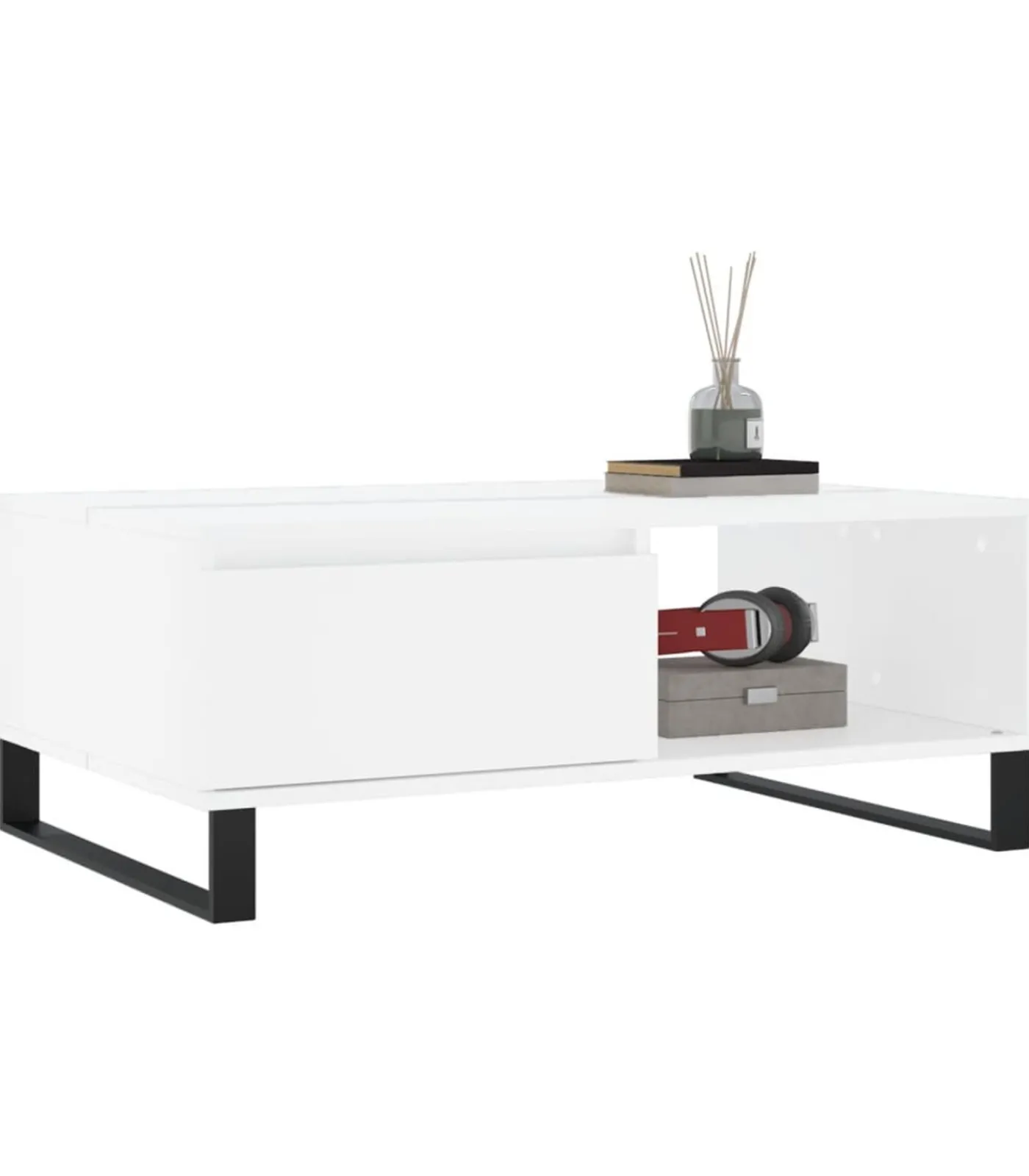 Best Salontafel 90x60x35 cm bewerkt hout wit Tafels