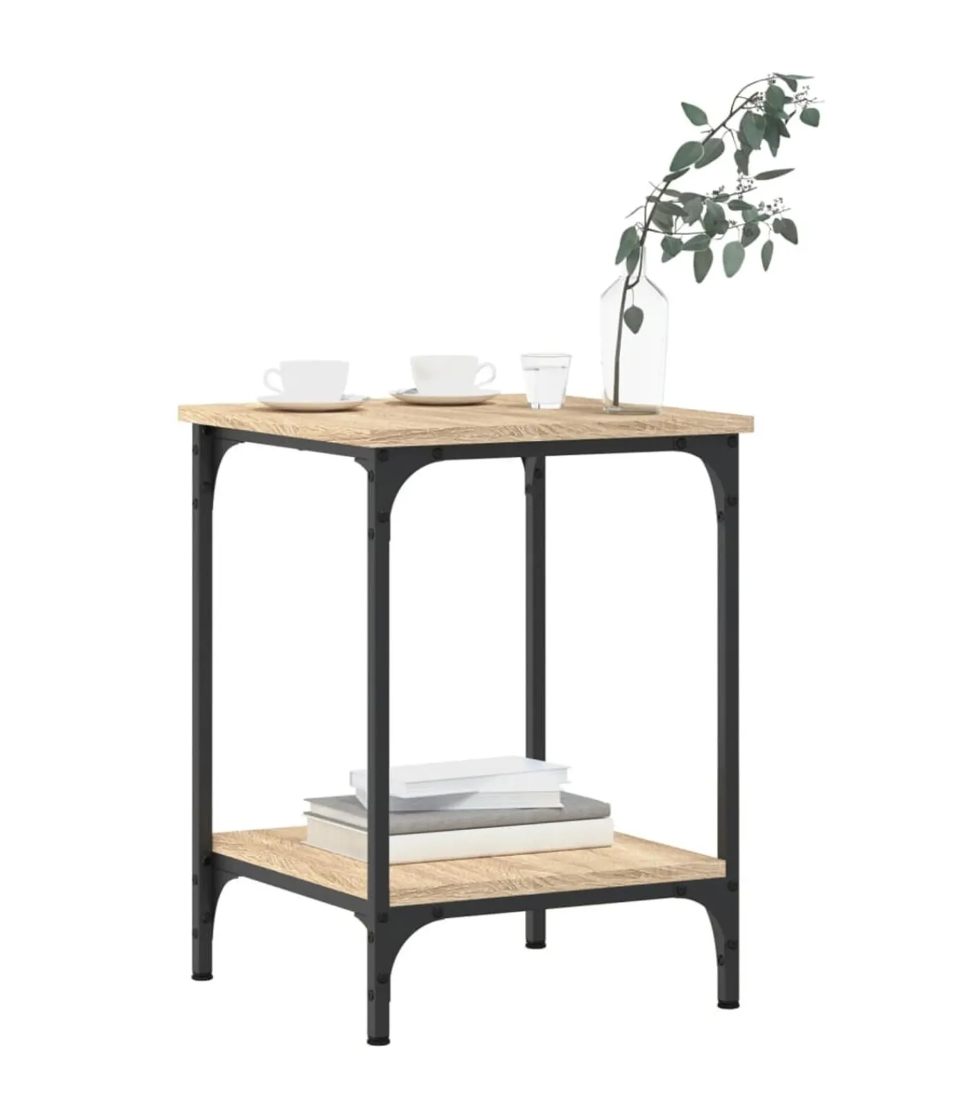 vidaXL Salontafel 40x40x55 cm bewerkt hout sonoma eikenkleurig