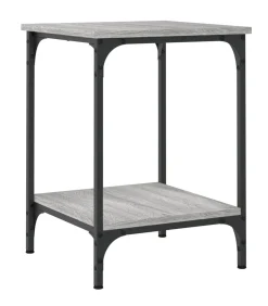 vidaXL Salontafel 40x40x55 cm bewerkt hout grijs sonoma eikenkleurig