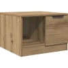 Outlet Salontafel 50x50x36 cm bewerkt hout artisanaal eikenkleur Tafels