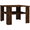 Sale Salontafel 60x60x42 cm bewerkt hout gerookt eikenkleurig Tafels