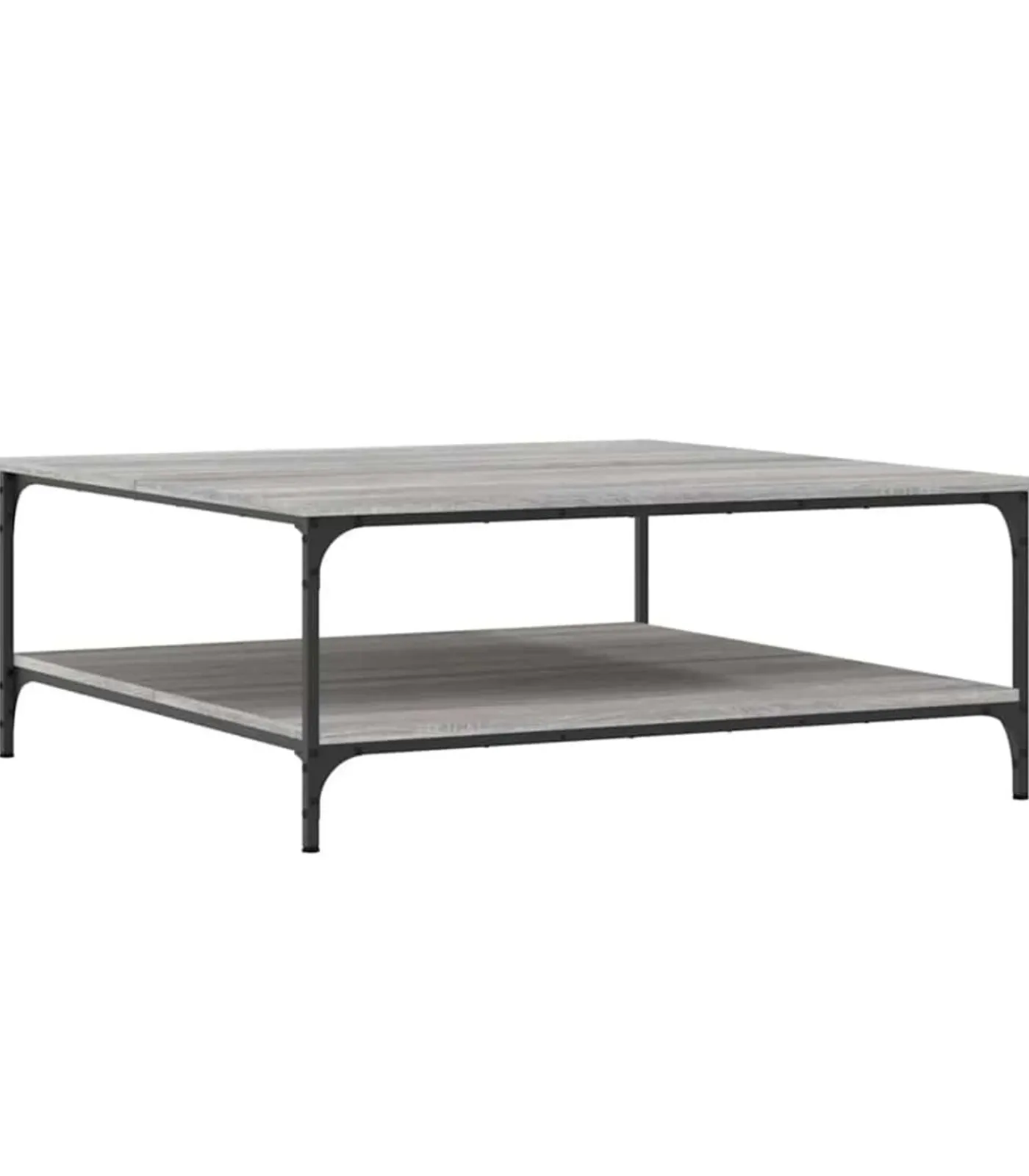 vidaXL Salontafel 100x100x40 cm bewerkt hout grijs sonoma eikenkleurig