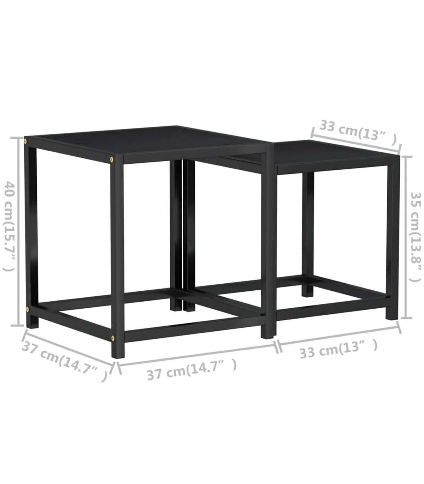 Salontafels 2 st MDF zwart Tafels