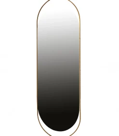 WOOOD Sanou Passpiegel Ovaal XL - Ijzer - Antique Brass - 168x60x1
