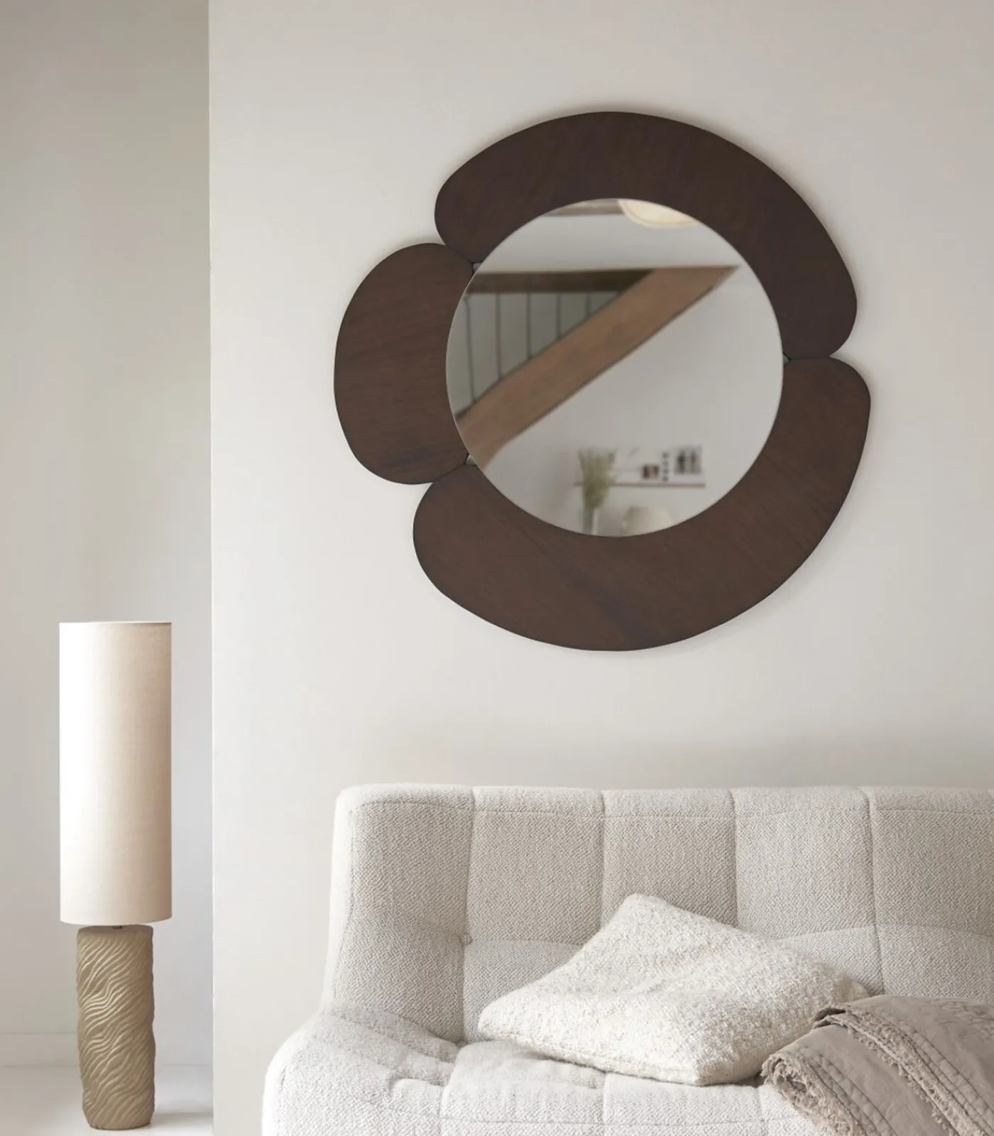 Tikamoon Sara - Spiegel in donker mindihout 110 x 110 cm