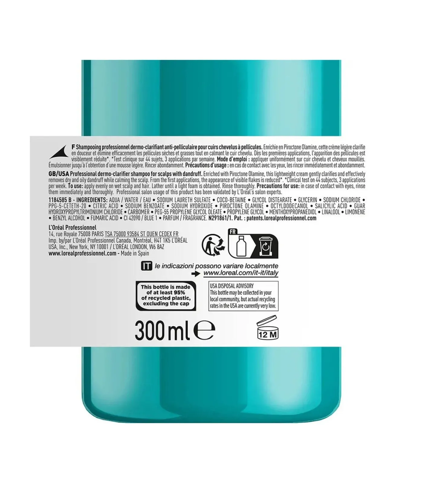 L'Oréal Professionnel Scalp Advanced Anti-Dandruff Shampoo 300 ml