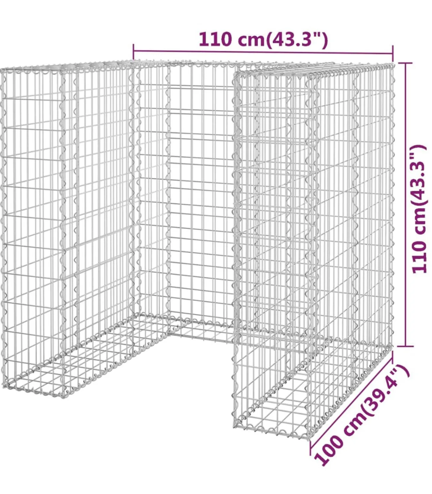 Clearance Schanskorf voor container 110x100x110 cm gegalvaniseerd staal Manden En Bakken