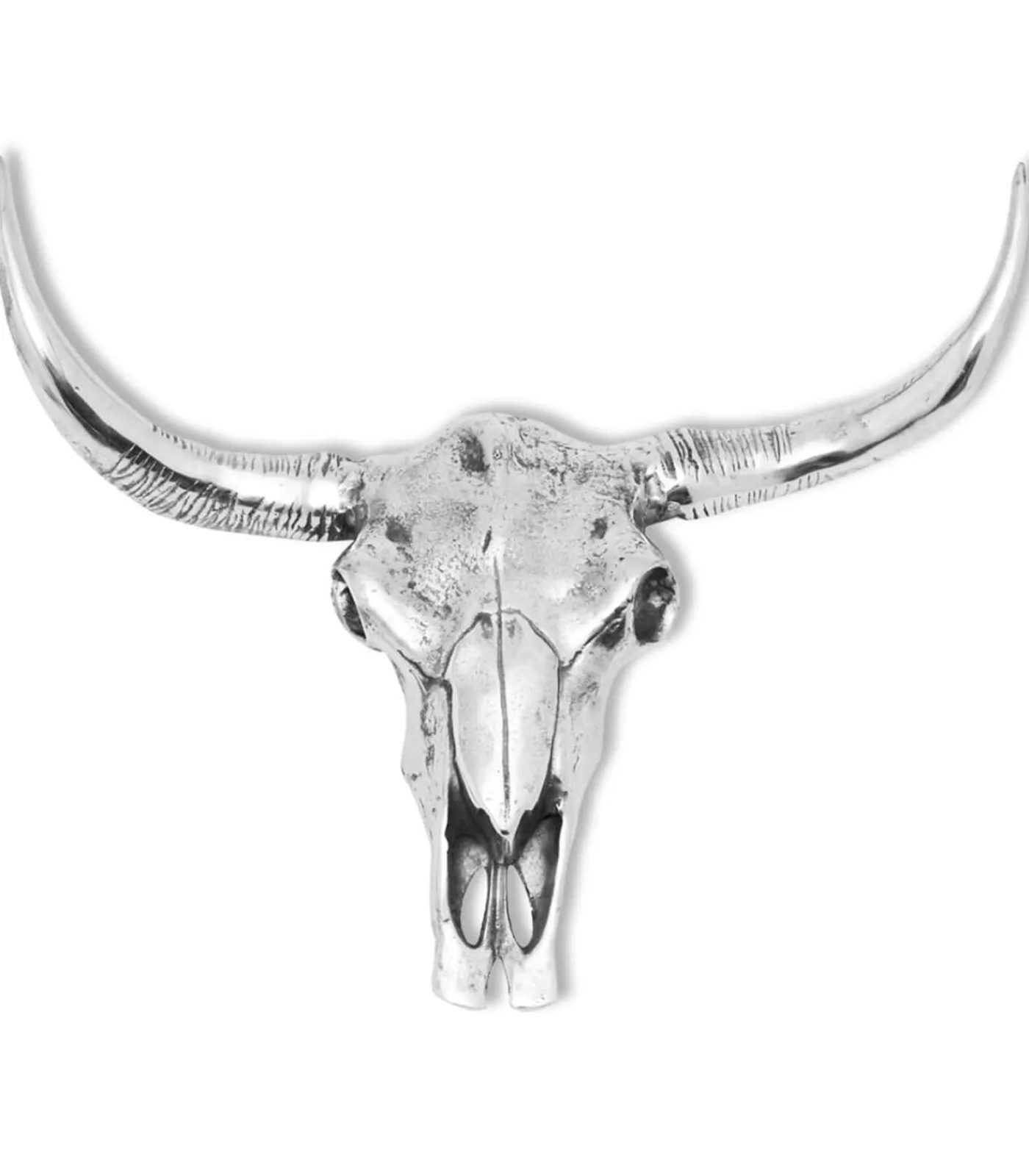 vidaXL Schedel muurdecoratie aluminium zilver