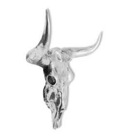 vidaXL Schedel muurdecoratie aluminium zilver