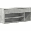 vidaXL Schoenenbank 102x30,5x45 cm bewerkt hout betongrijs