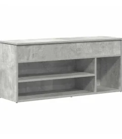 vidaXL Schoenenbank 102x30,5x45 cm bewerkt hout betongrijs