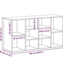 vidaXL Schoenenbank 103x30x55 cm bewerkt hout gerookt eikenkleurig
