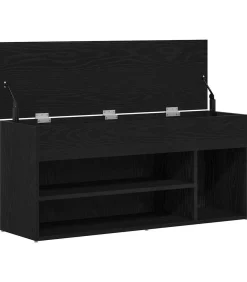 vidaXL Schoenenbank 102x30,5x45 cm spaanplaat zwart eikenkleurig
