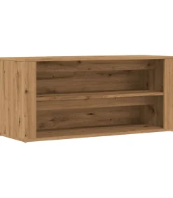 vidaXL Schoenenbankje 100x35x45 cm bewerkt hout artisanaal eikenkleur