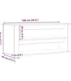 vidaXL Schoenenbankje 100x35x45 cm bewerkt hout artisanaal eikenkleur