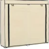 vidaXL Schoenenkast met hoes 115x28x110 cm stof crème