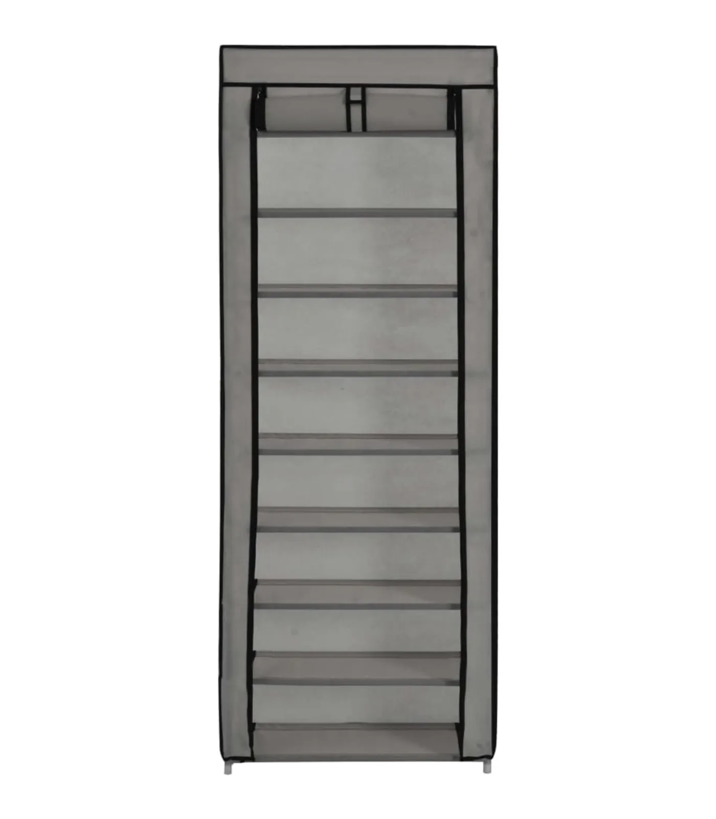 vidaXL Schoenenkast met hoes 57x29x162 cm stof grijs