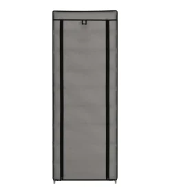 vidaXL Schoenenkast met hoes 57x29x162 cm stof grijs