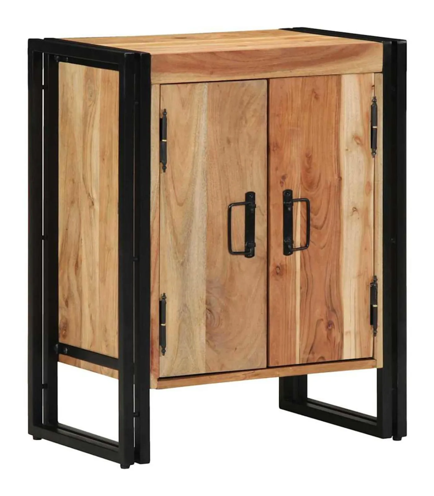 vidaXL Schoenenkast met plank Zwart 30 x 30 x 40 cm Massief acaciahout