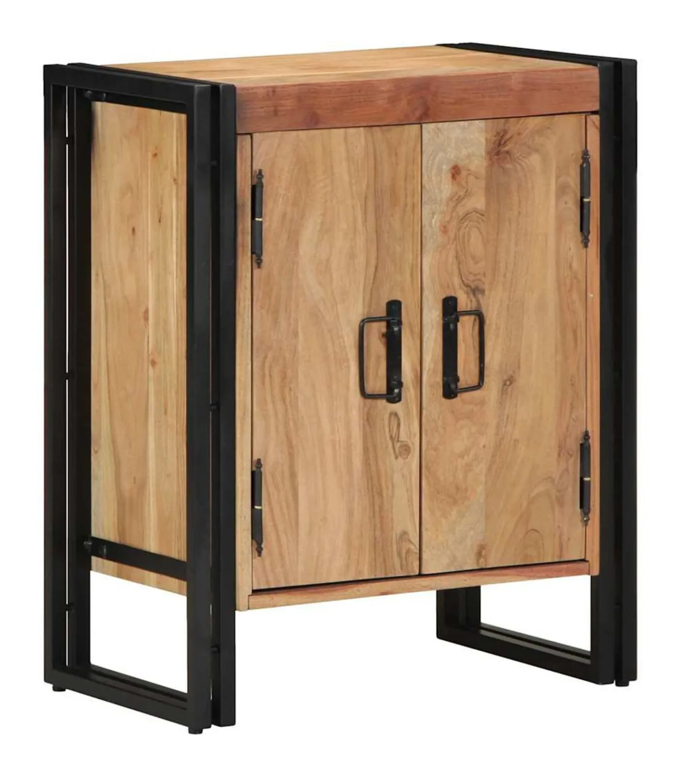 vidaXL Schoenenkast met plank Zwart 30 x 30 x 40 cm Massief acaciahout