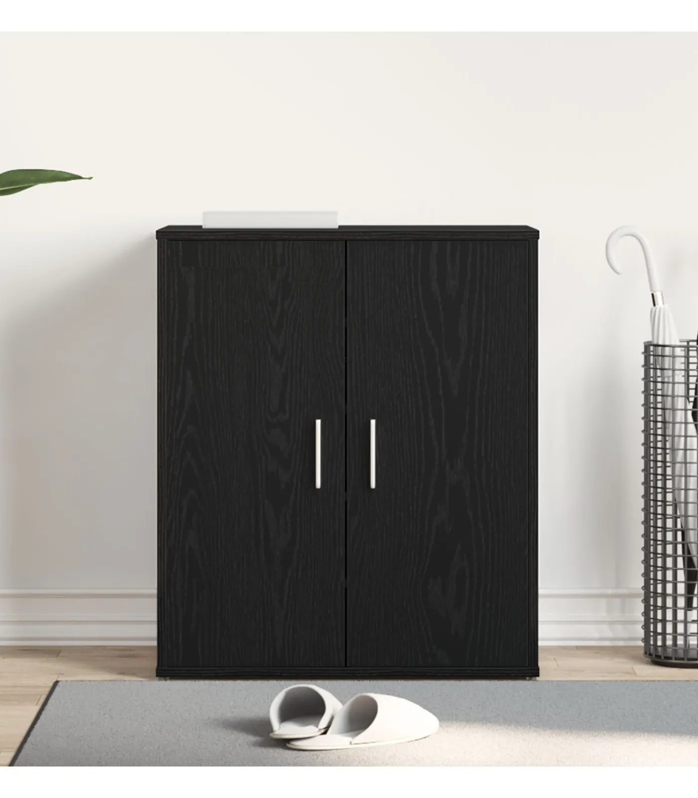 Best Schoenenkast met plank Zwart eiken 60 x 35 x 70 cm Bewerkt hout Organiseren