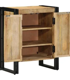 Outlet Schoenenkast met plank Zwart 30 x 30 x 40 cm Massief mangohout Organiseren