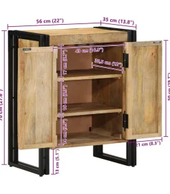 Outlet Schoenenkast met plank Zwart 30 x 30 x 40 cm Massief mangohout Organiseren
