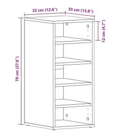 Discount Schoenenkast met plank Zwart eiken 32 x 35 x 70 cm Bewerkt hout Organiseren