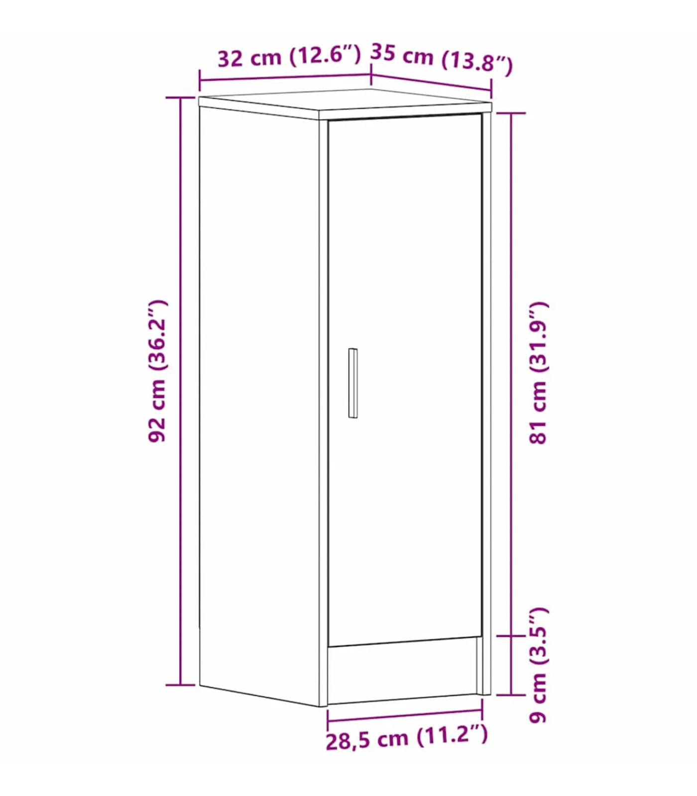 vidaXL Schoenenkast met plank Zwart eiken 32 x 35 x 92 cm Bewerkt hout