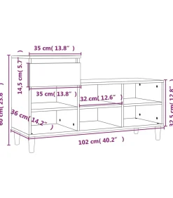 vidaXL Schoenenkast 102x36x60 cm bewerkt hout wit