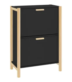 vidaXL Schoenenkast 57,5x33x80 cm bewerkt hout zwart